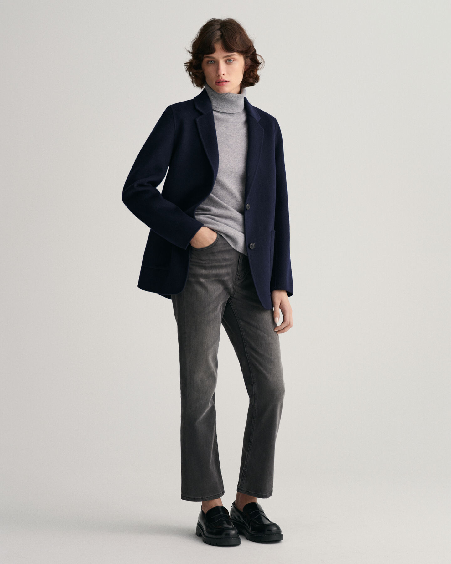 Veste blazer droite cousue main