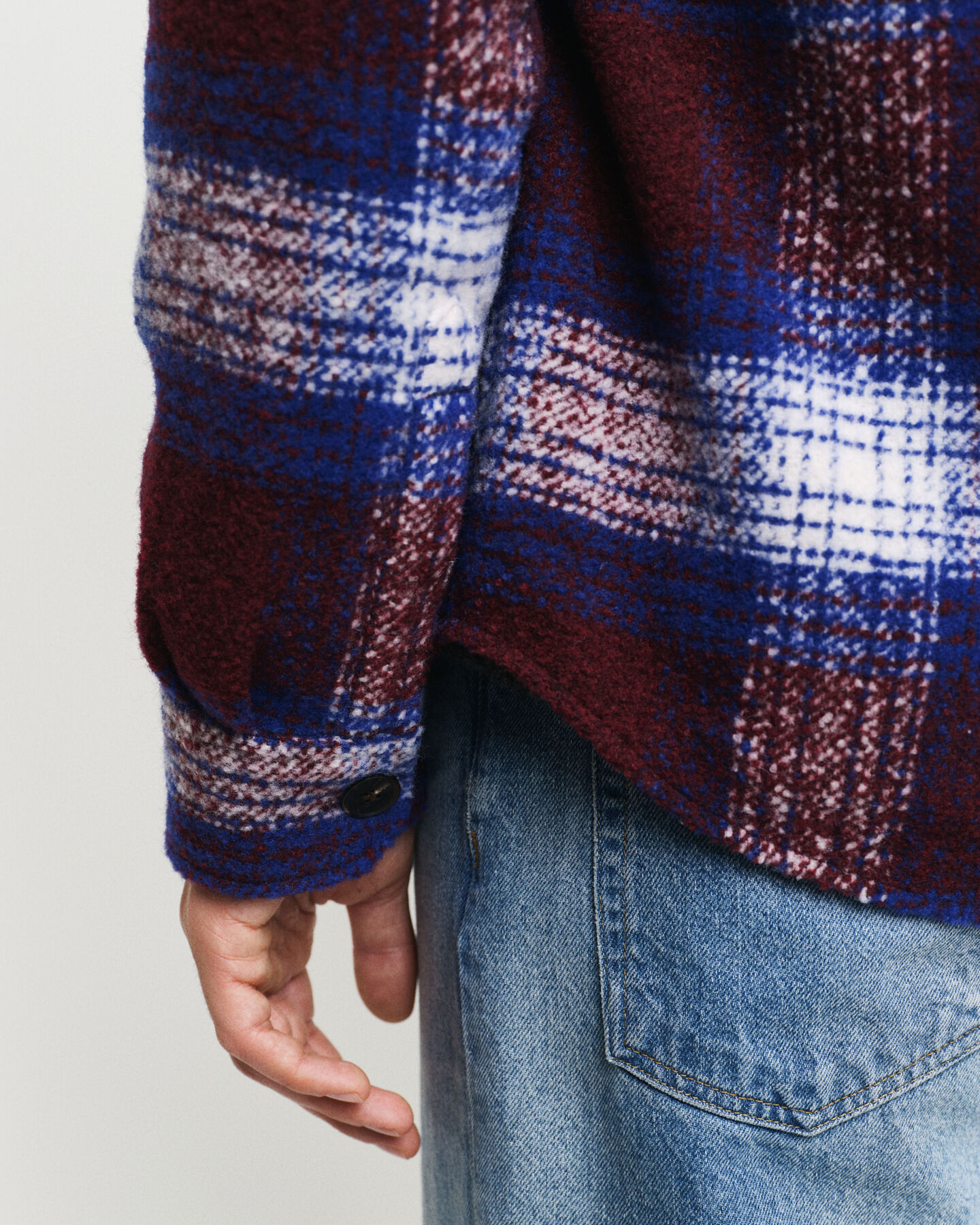 Surchemise à carreaux en laine mélangée