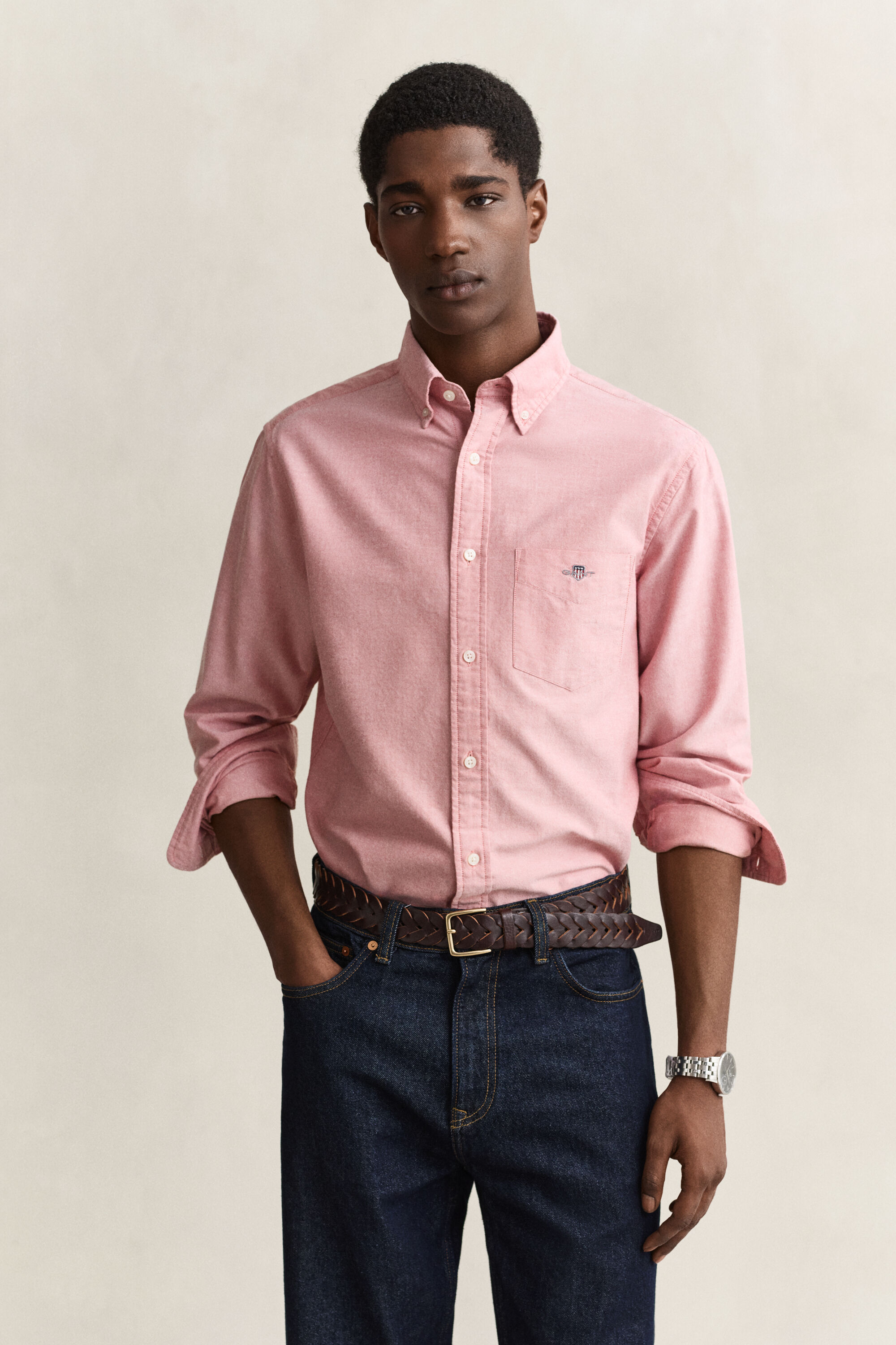Chemise coupe regular en coton Oxford classique