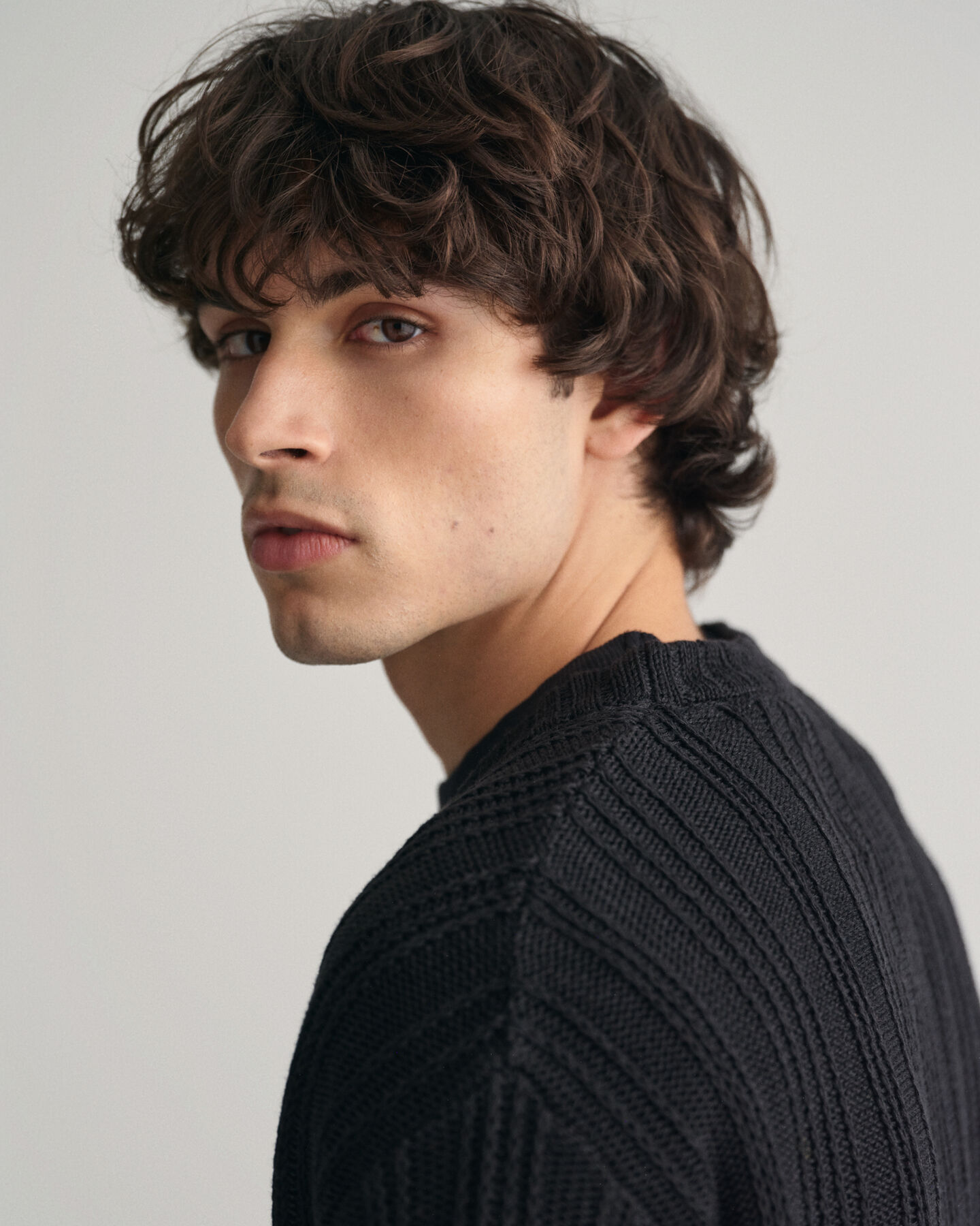 Pull ras du cou en lin et soie