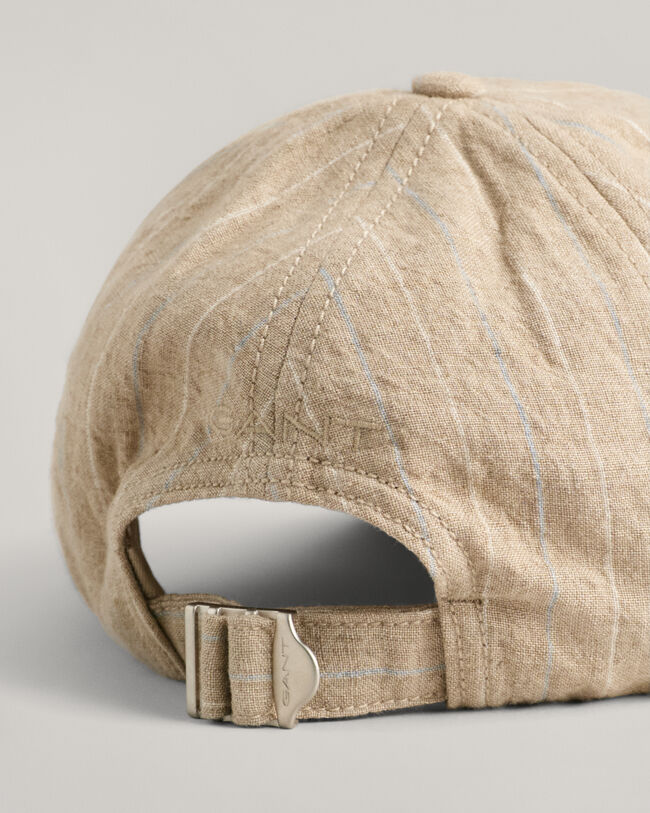 Casquette en lin à rayures