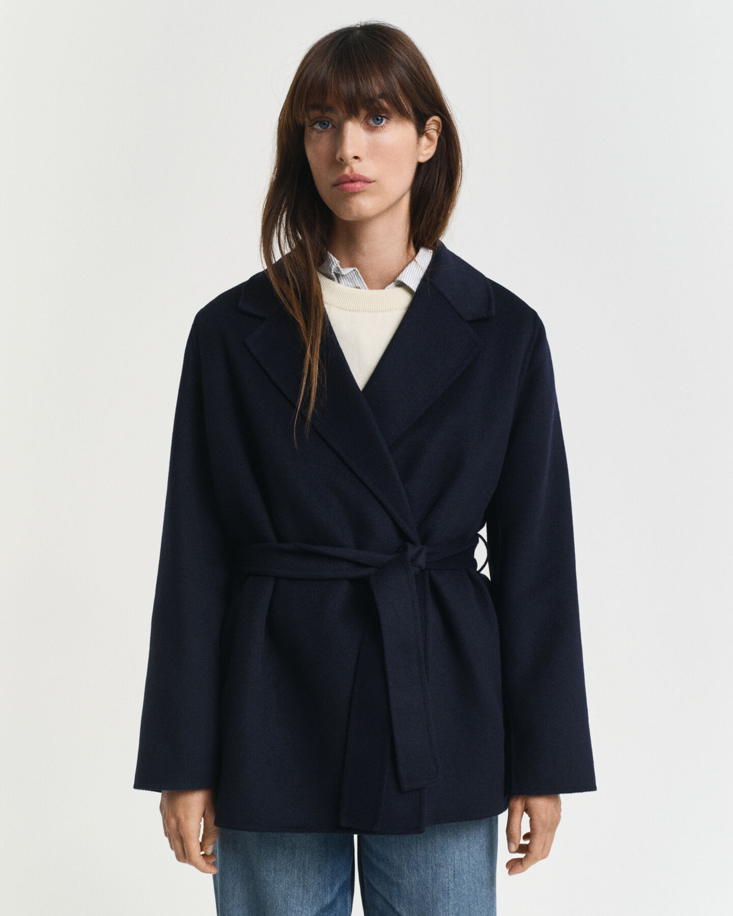 Veste cousue main avec ceinture