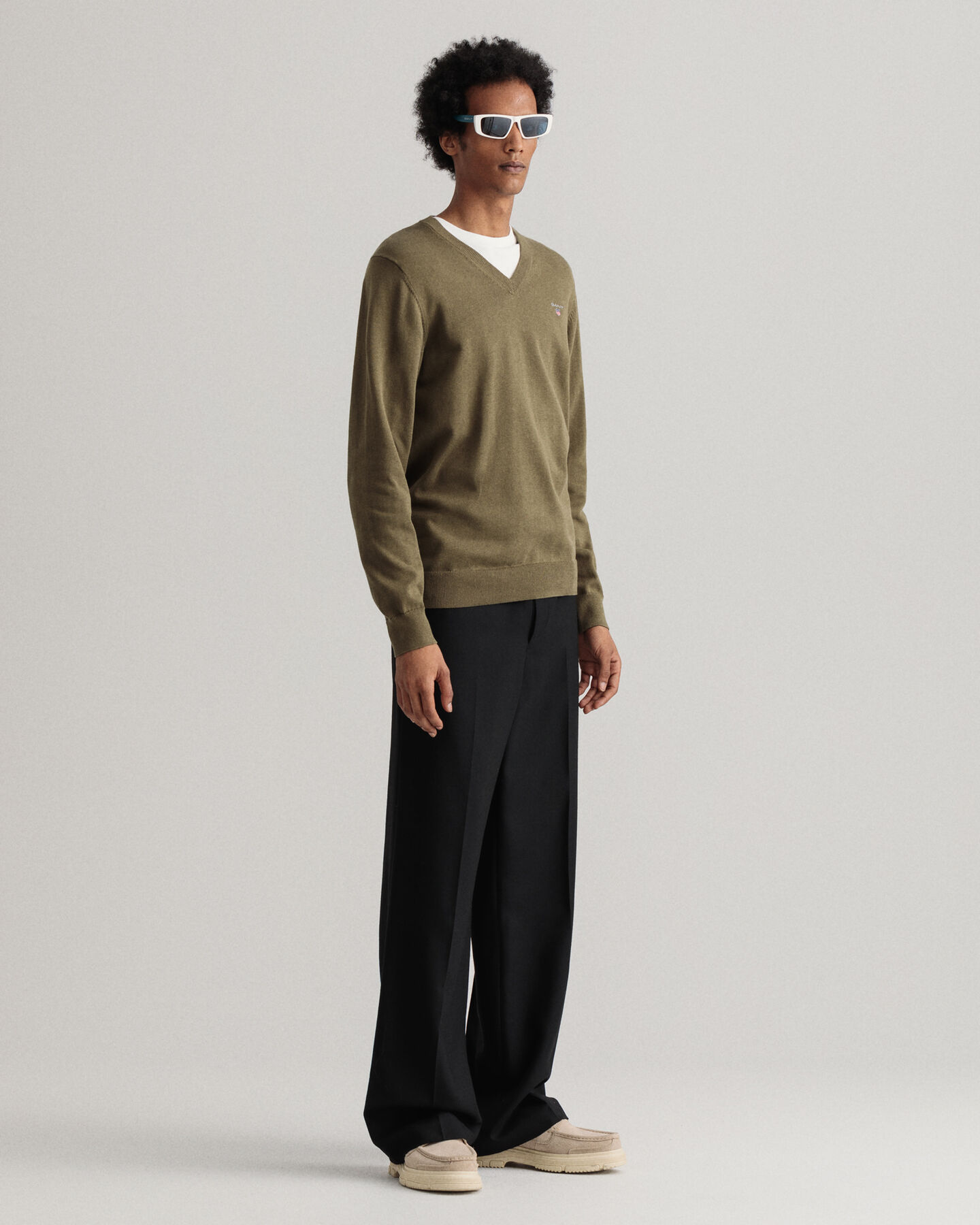 Pull col V en coton Classic