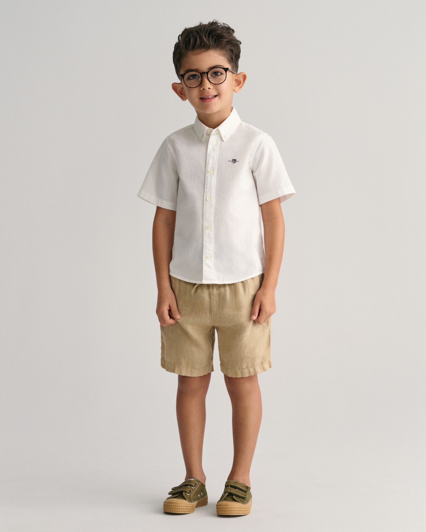 Chemise en coton Oxford &agrave; manches courtes Kids