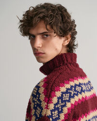 Pull à col cheminée et motif Fair Isle