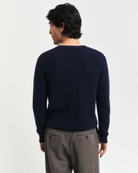 Pull ras du cou en laine mélangée texturée