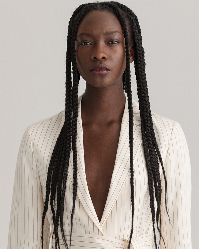 Veste blazer à rayures tennis avec ceinture