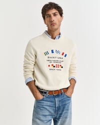 Pull col rond avec drapeaux maritimes
