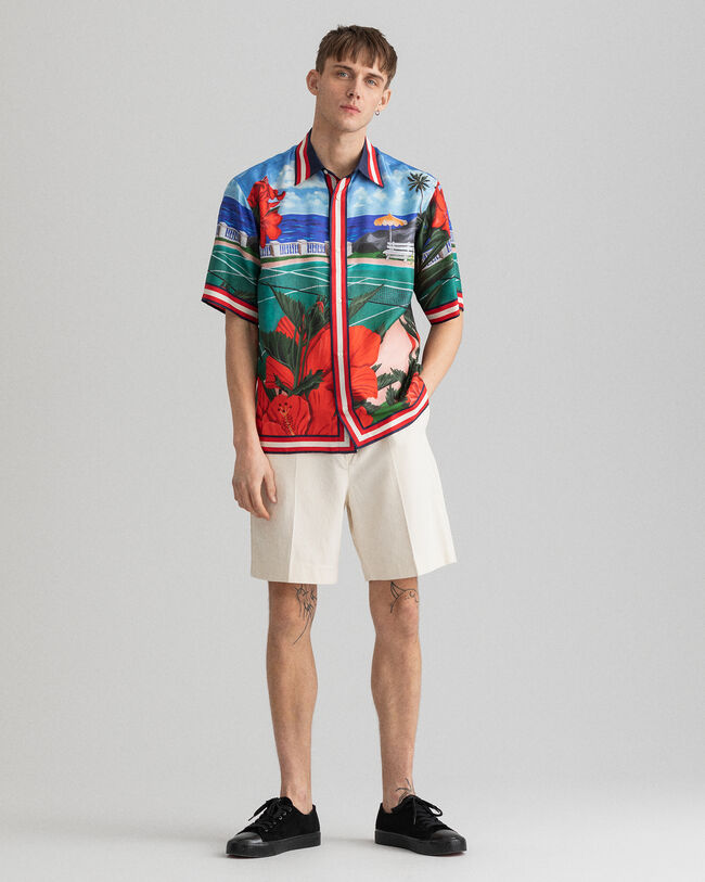Chemise relaxed fit en soie à manches courtes Scenery
