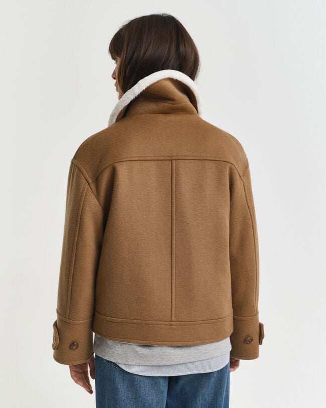 Veste aviateur en laine mélangée