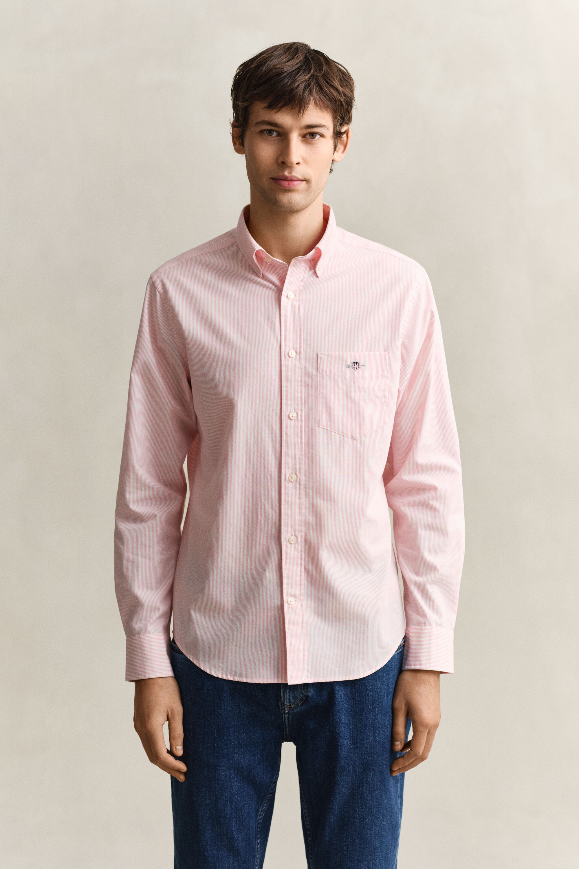 Chemise en popeline classique à rayures Banker