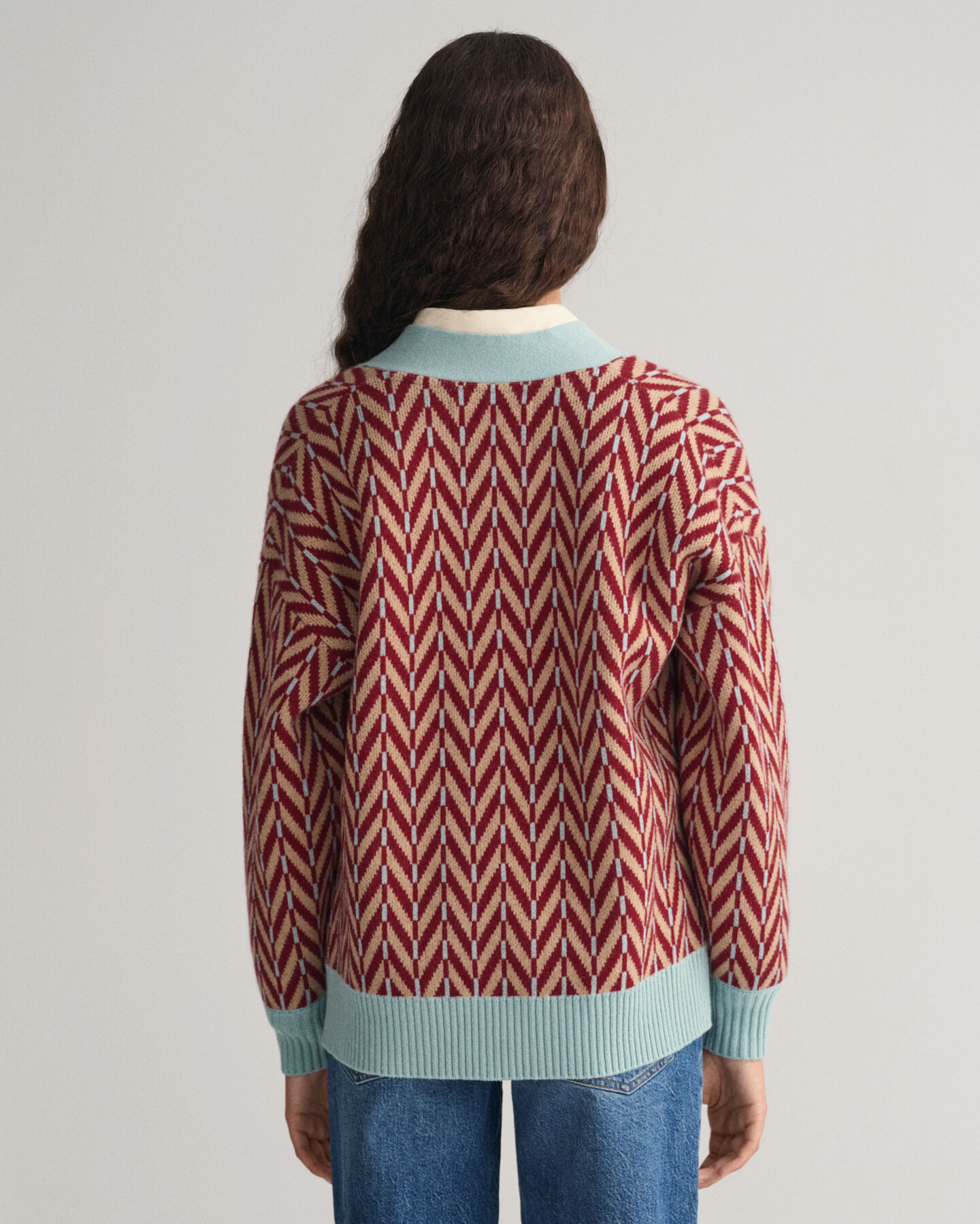 Cardigan &agrave; chevrons multicolores