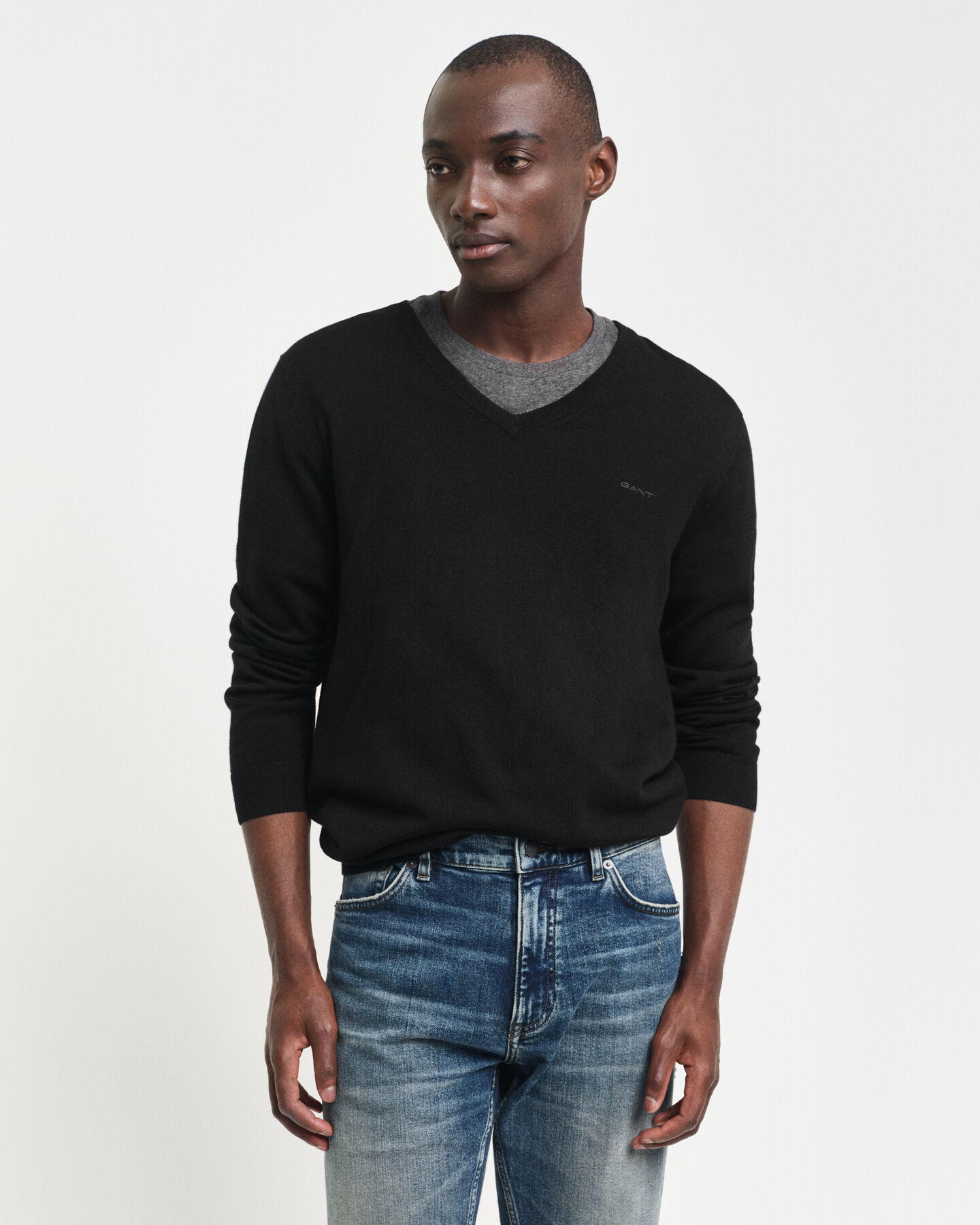 Pull col V en laine mérinos extrafine