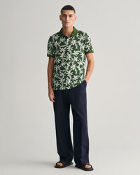 Polo en coton piqu&eacute; Palm Lei Print