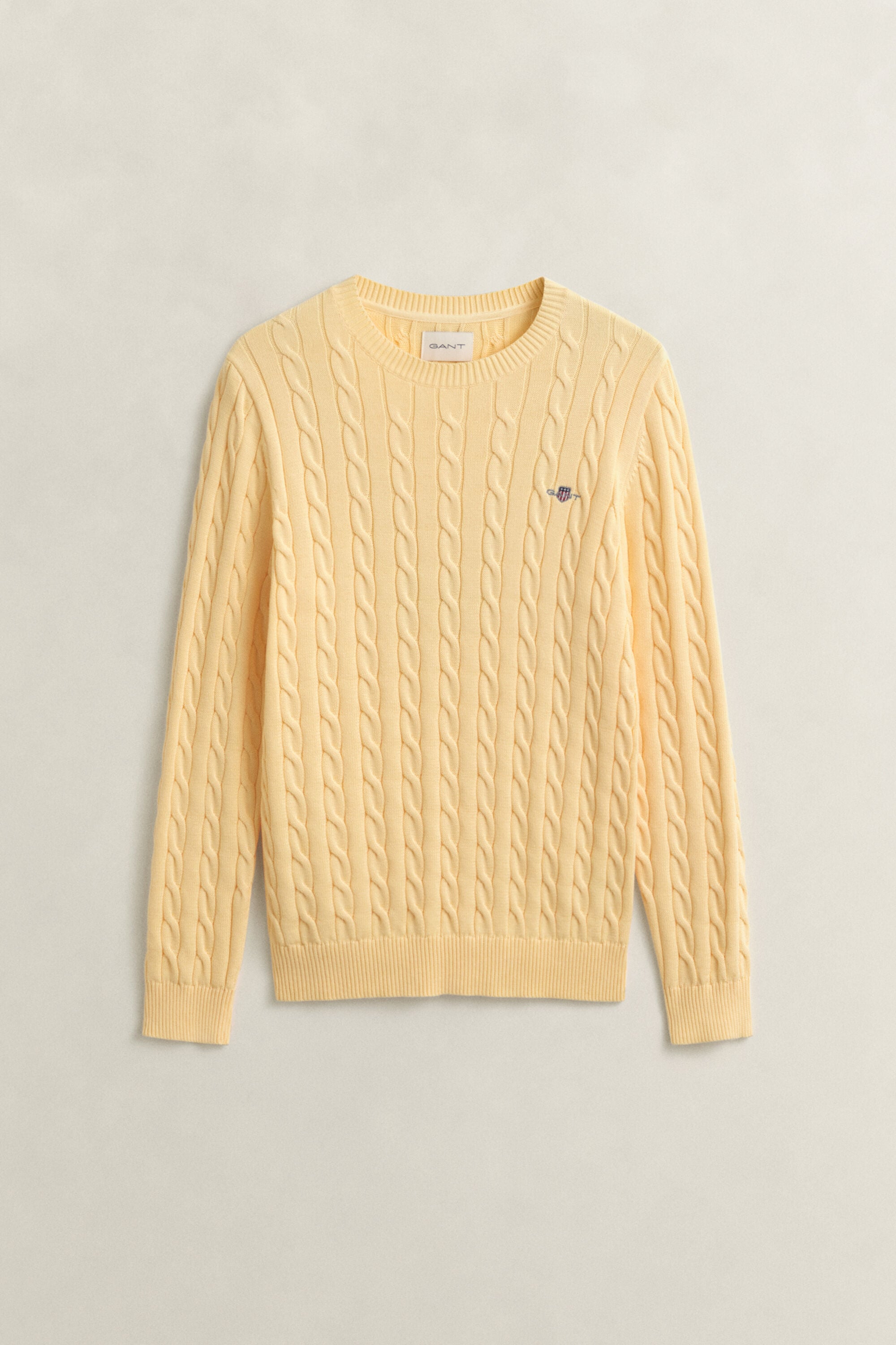 Pull col rond en maille de coton torsadée