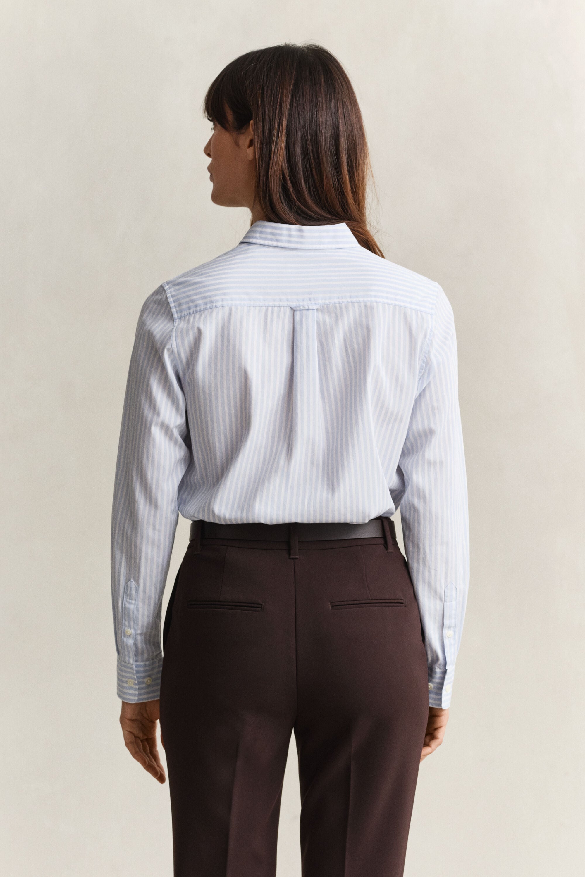 Chemise classique coupe regular en popeline à rayures