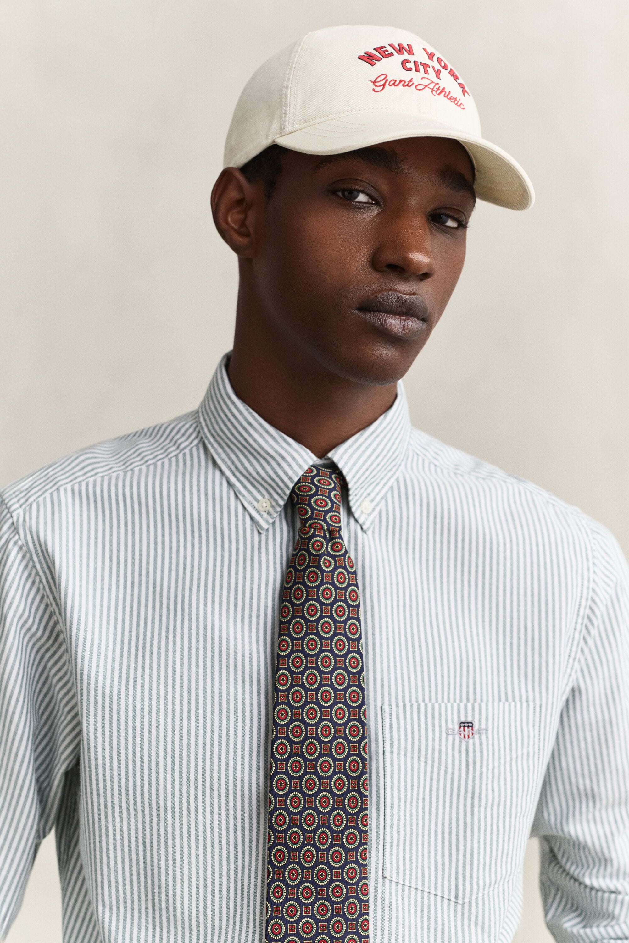 Chemise en coton Oxford regular classique à rayures