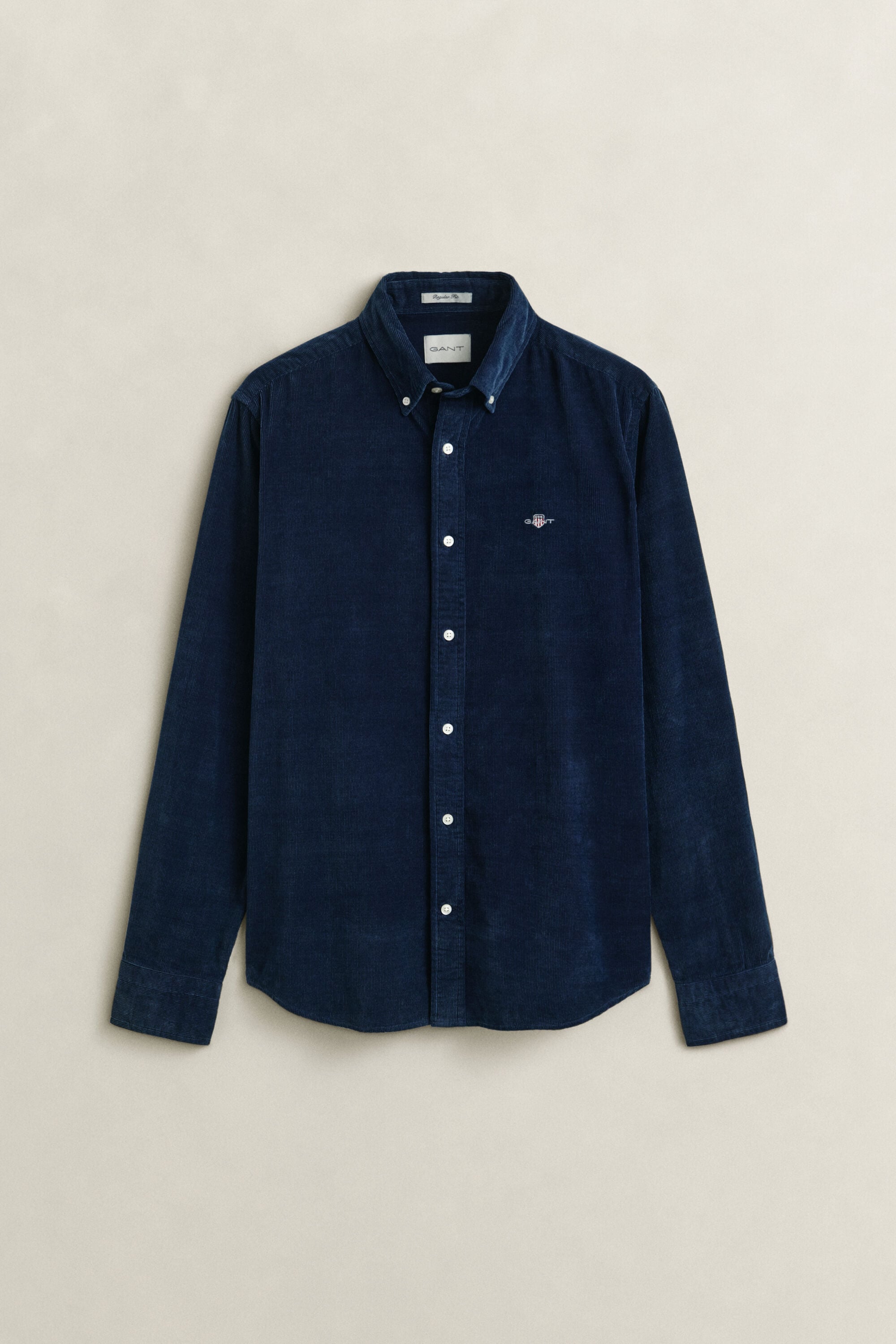 Chemise en velours côtelé indigo