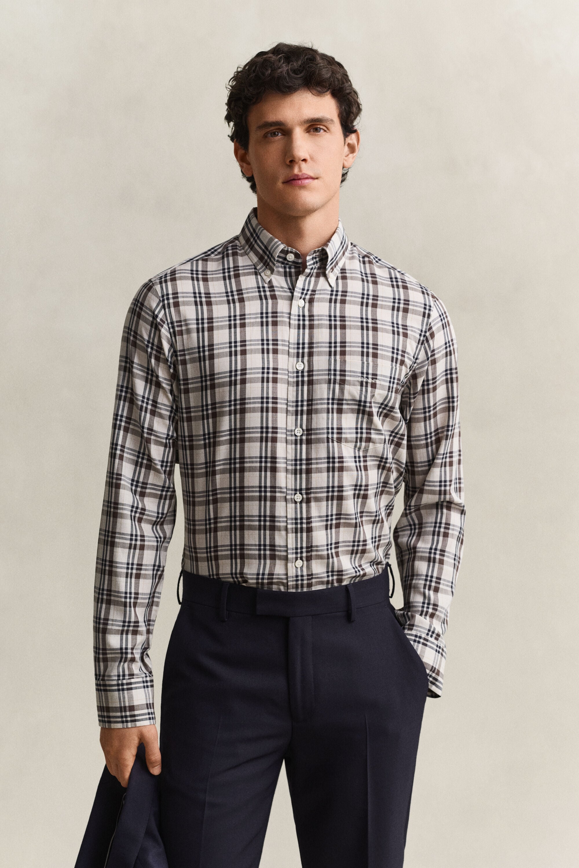 Chemise en sergé à carreaux