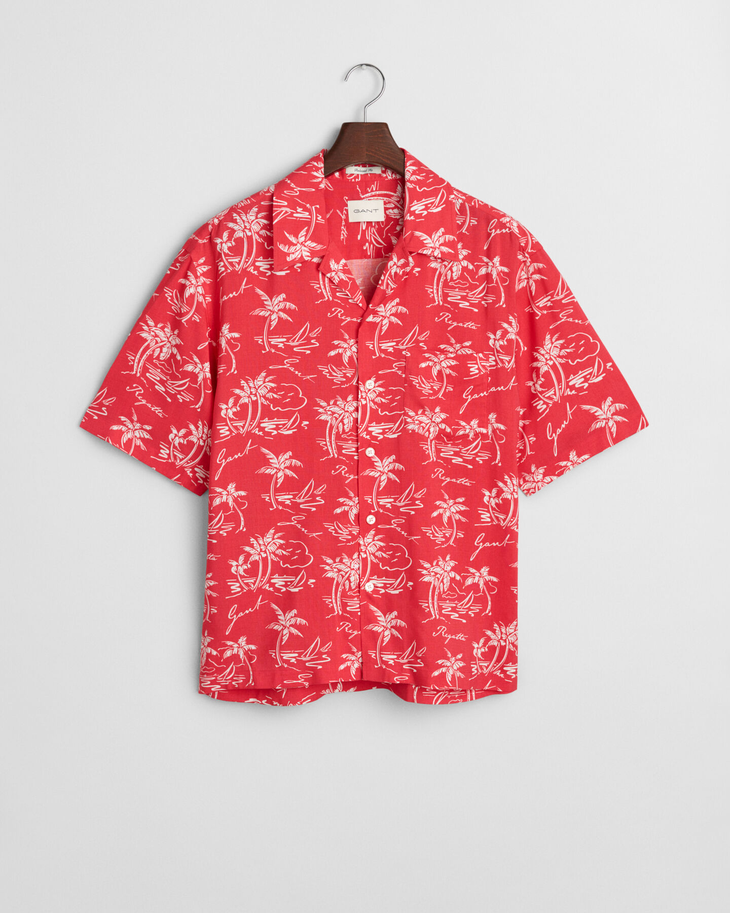 Chemise coupe décontractée à imprimé île tropicale