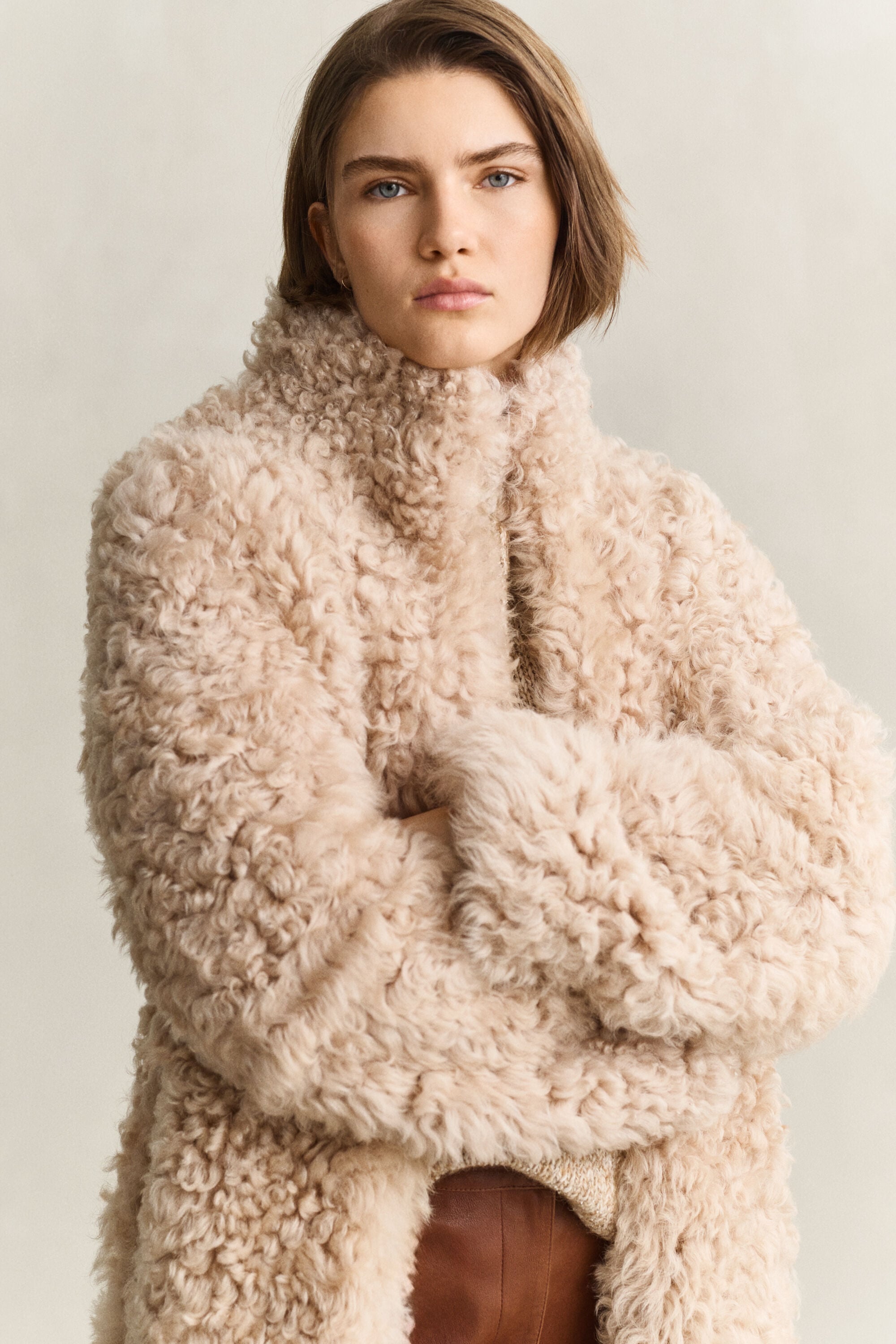 Manteau en peau lainée