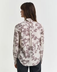 Chemise coupe regular en voile de coton à imprimé arbres