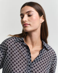 Chemise relaxed fit en coton et soie Geometric