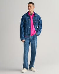 Polo en coton piqu&eacute; &agrave; col contrastant