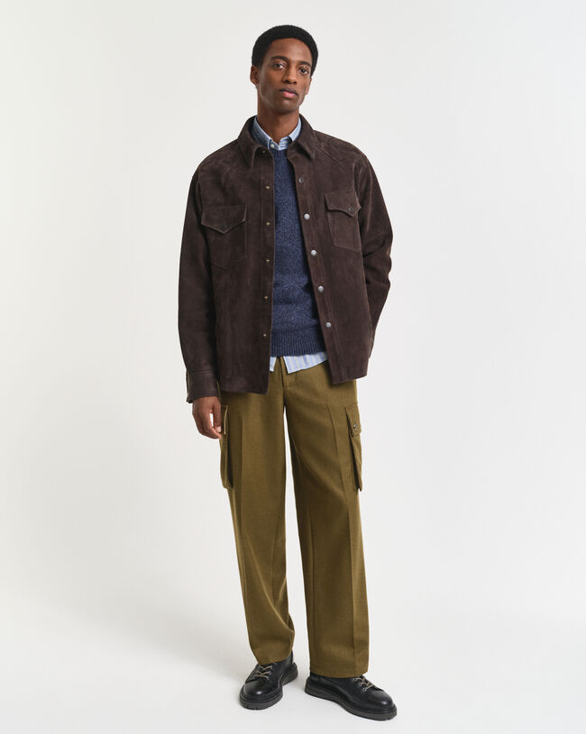 Pull col rond en laine mélangée moulinée