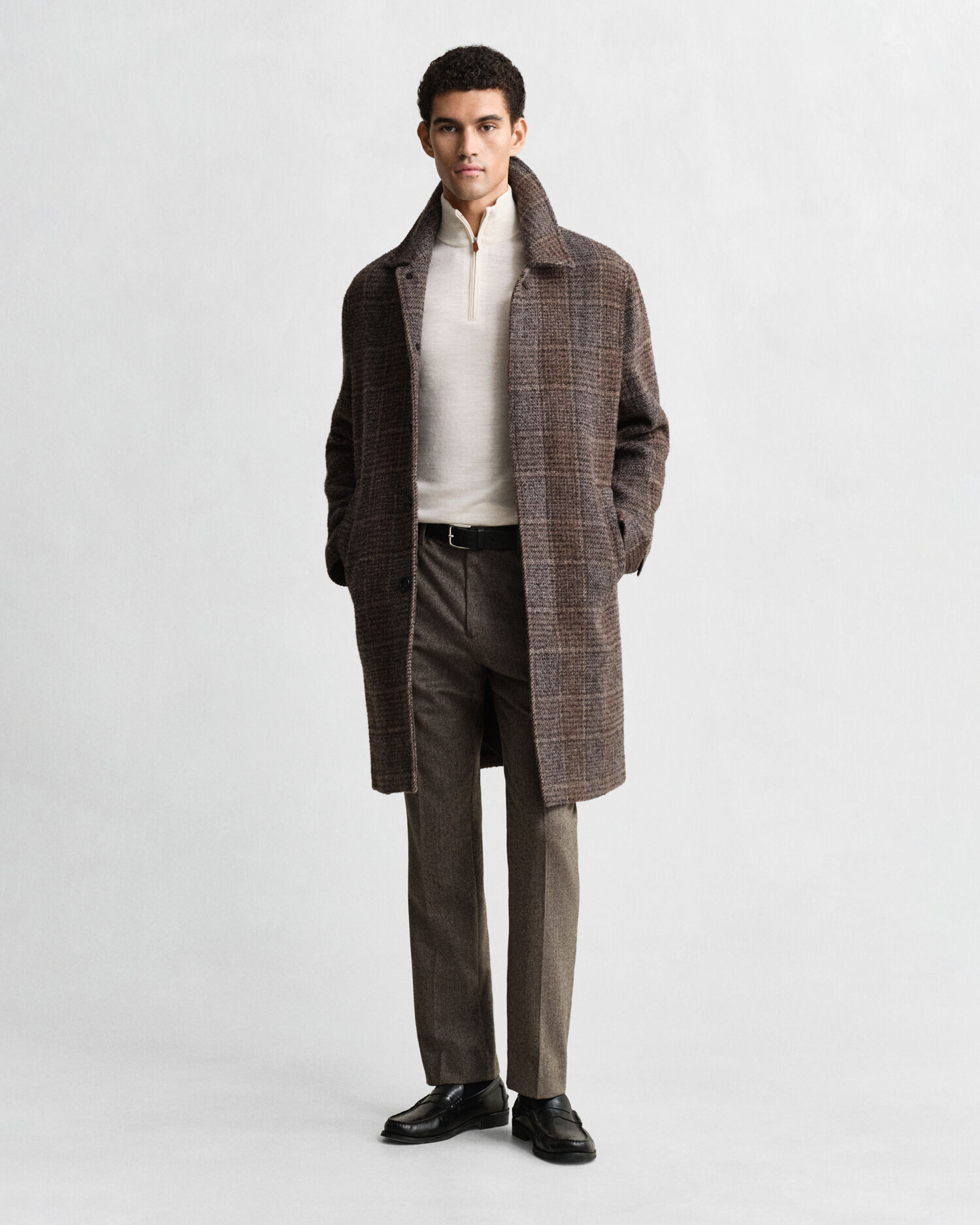 Pull à demi-zip en laine mérinos extrafine