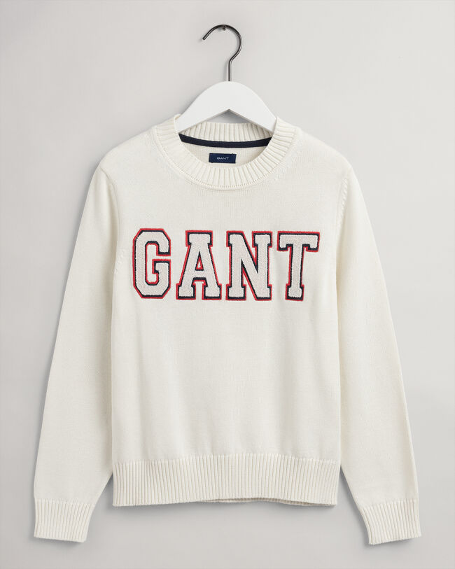 Pull ras du cou en coton Logo