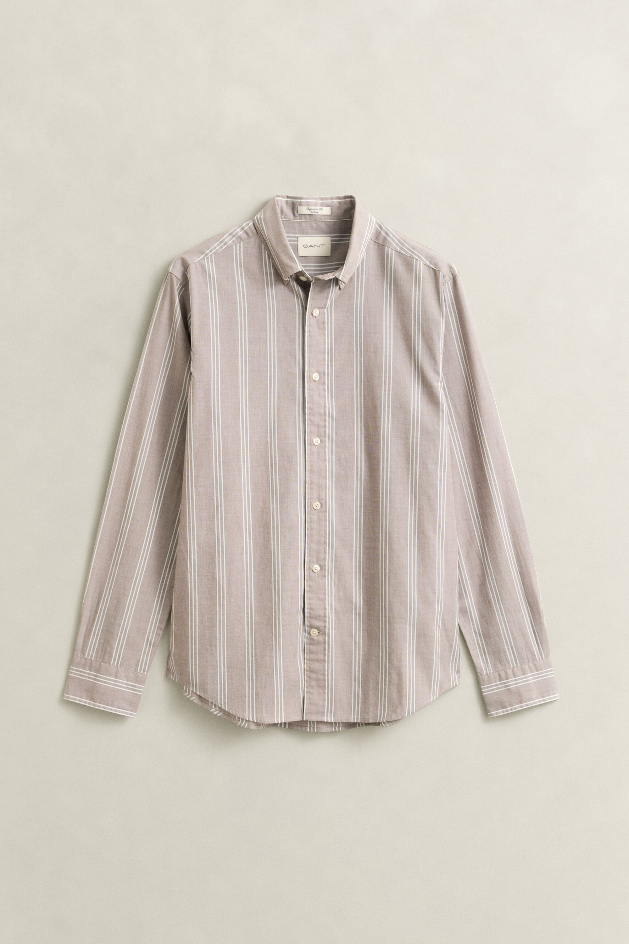 Chemise coupe regular en popeline à rayures en fil-à-fil