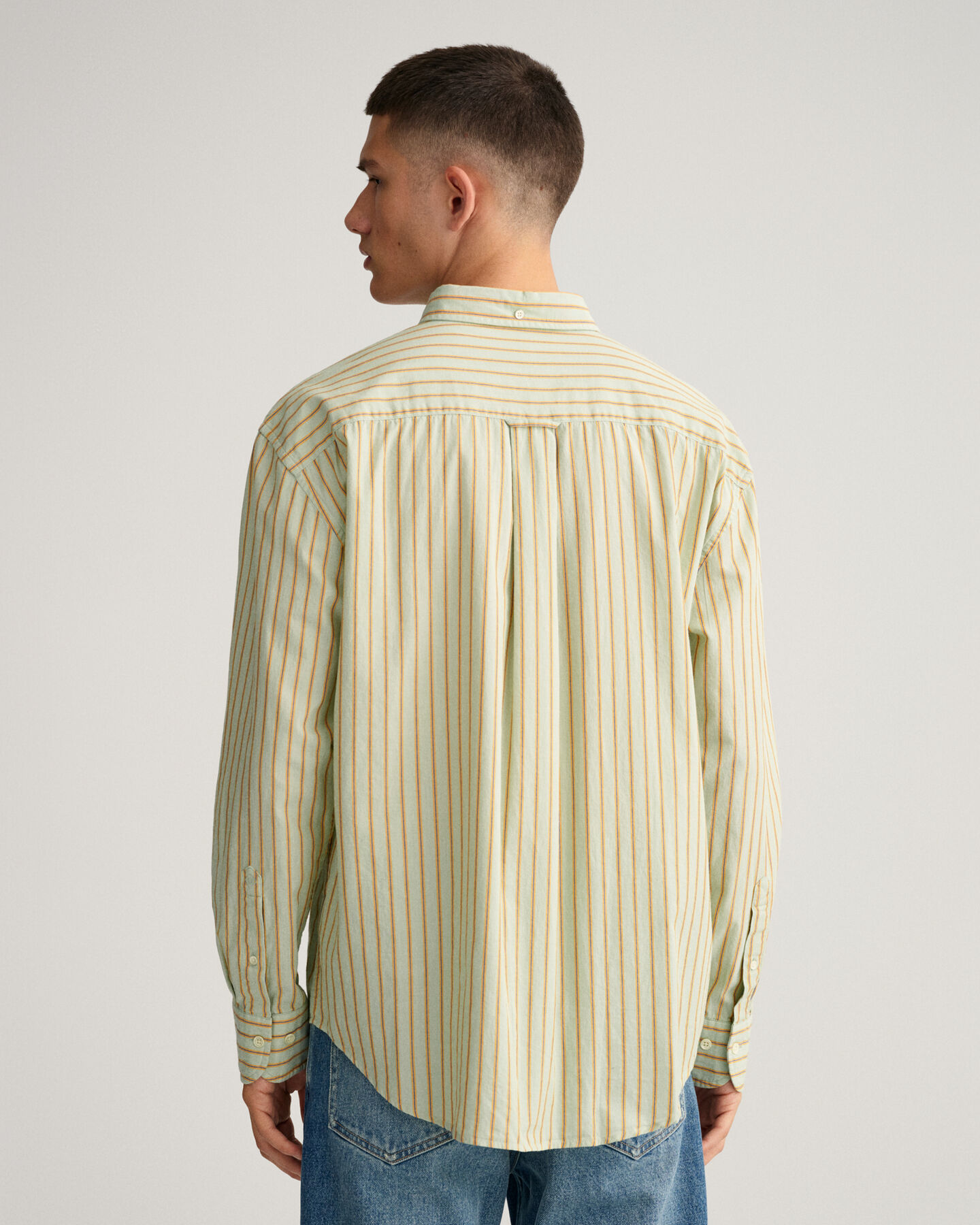 Chemise relaxed fit &agrave; rayures en fil-&agrave;-fil