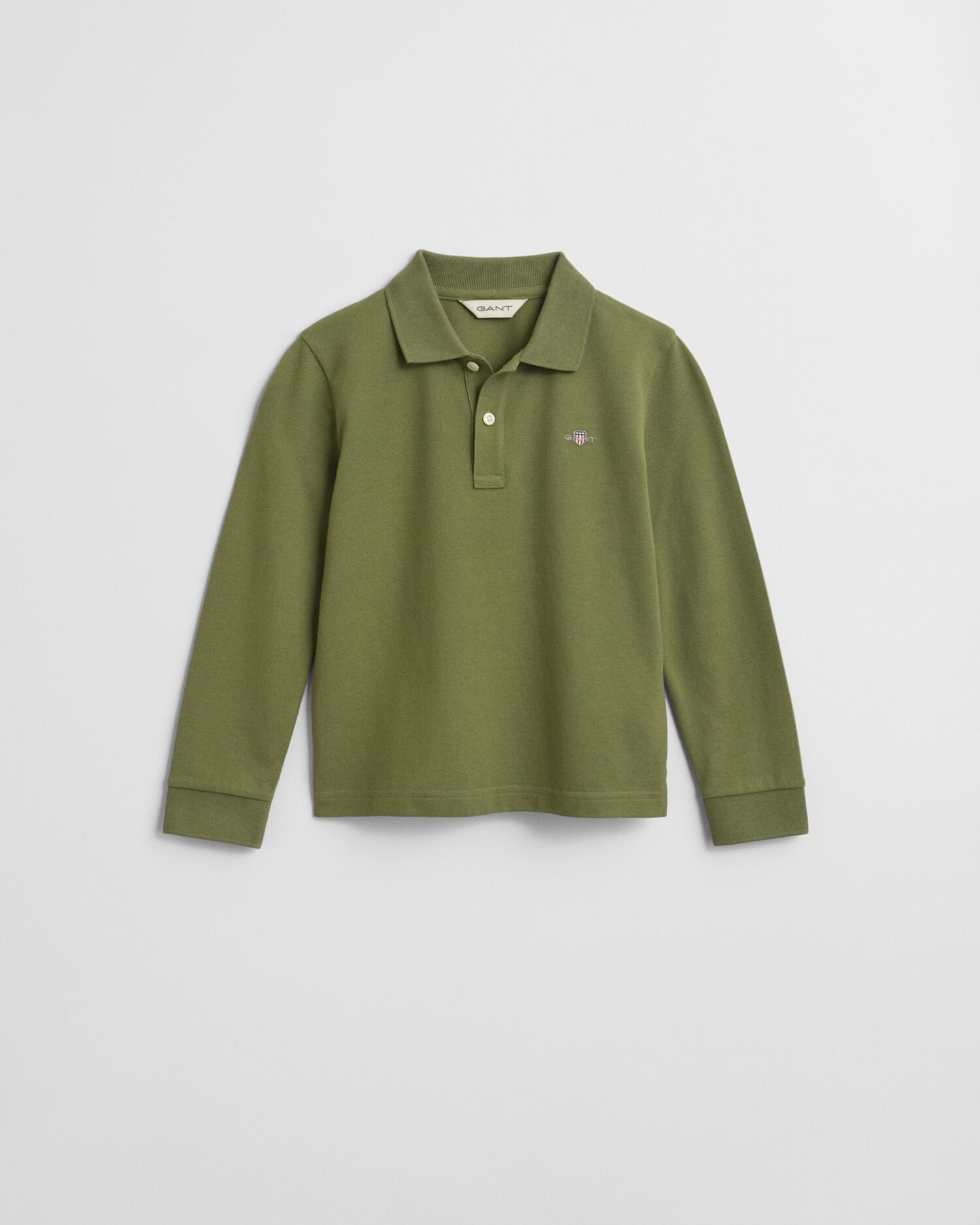 Polo en coton piqué à manches longues avec écusson Enfant