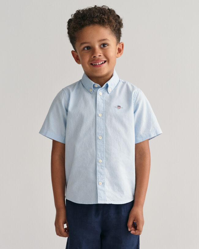 Chemise en coton Oxford &agrave; manches courtes Kids