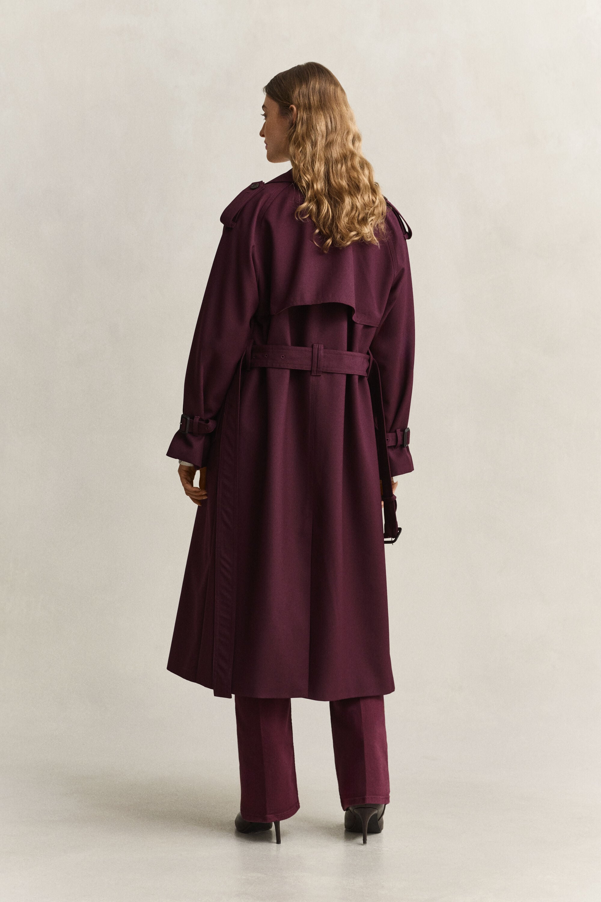 Trench-coat en laine mélangée