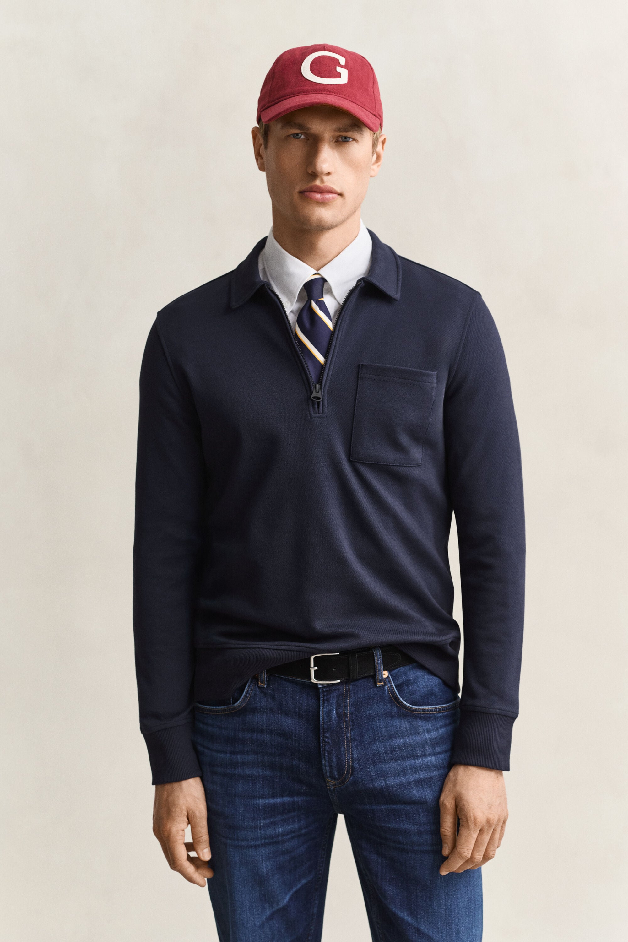 Sweat-shirt à demi-zip