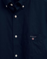 Chemise regular fit en popeline de coton &agrave; manches courtes