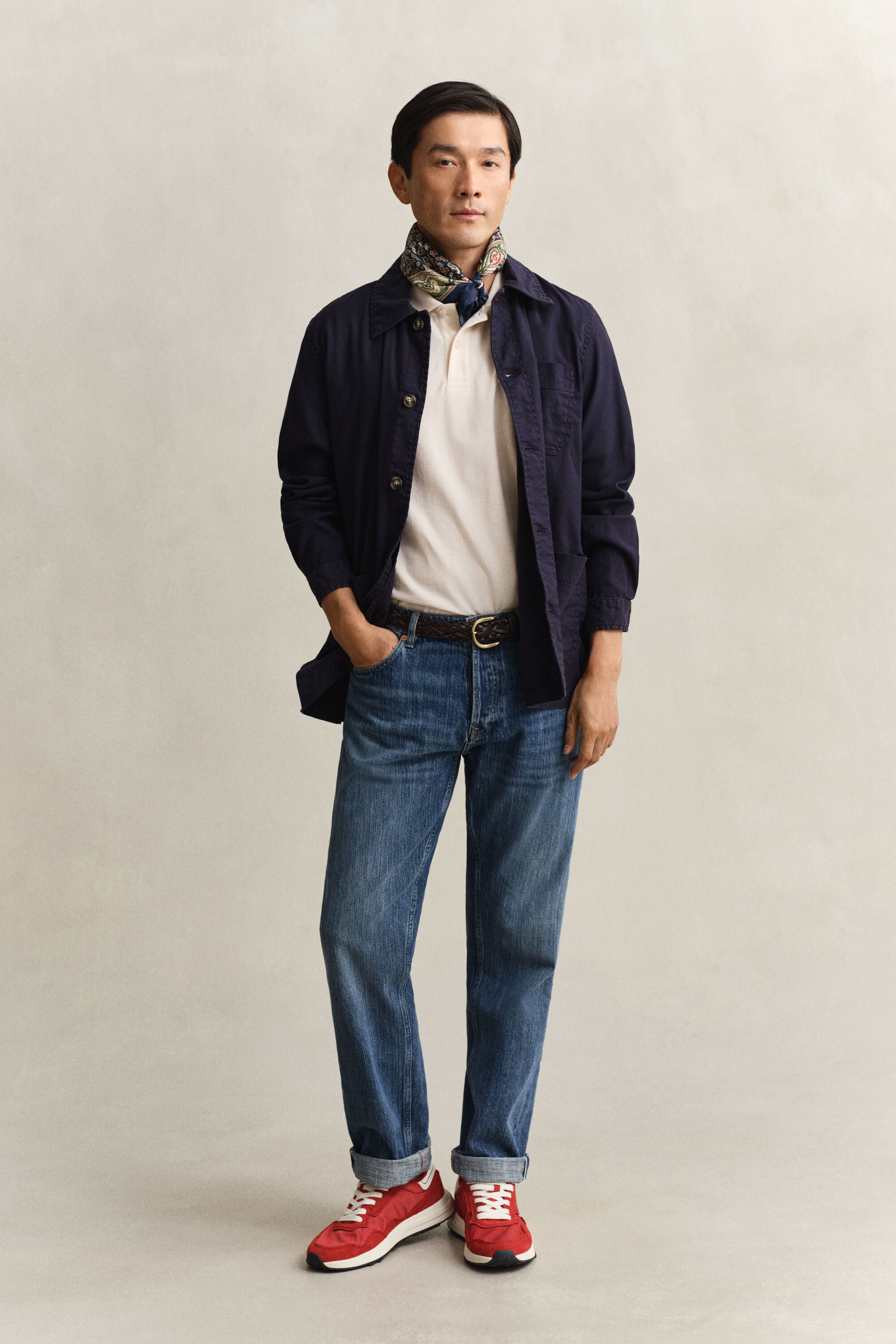 Polo texturé à rayures