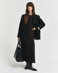 Pull côtelé contrastant à manches courtes