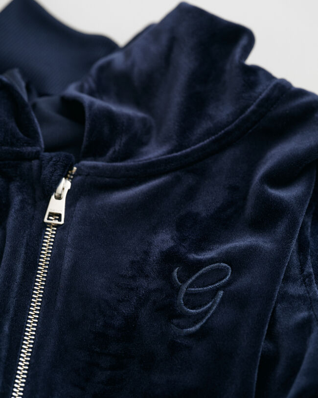 Sweat &agrave; capuche zipp&eacute; en velours Teen Girls