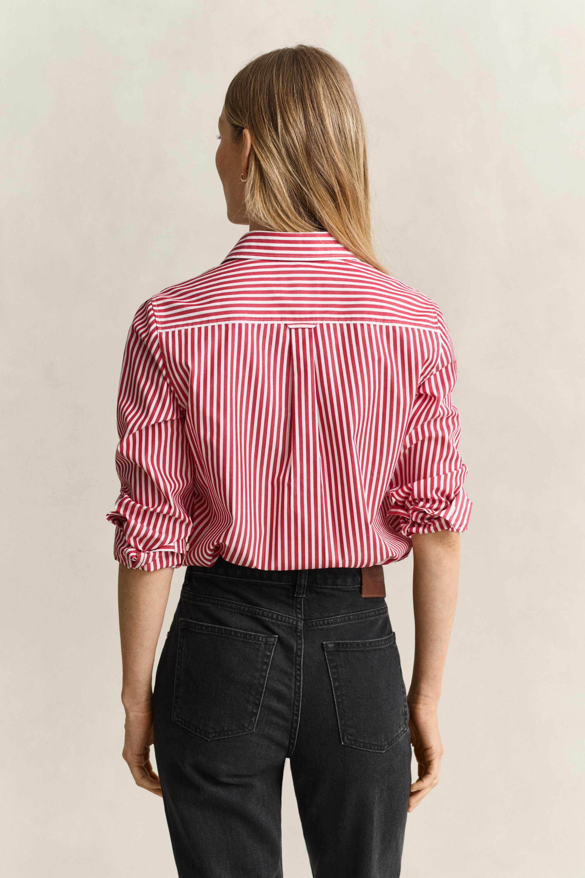 Chemise regular en popeline à rayures classique