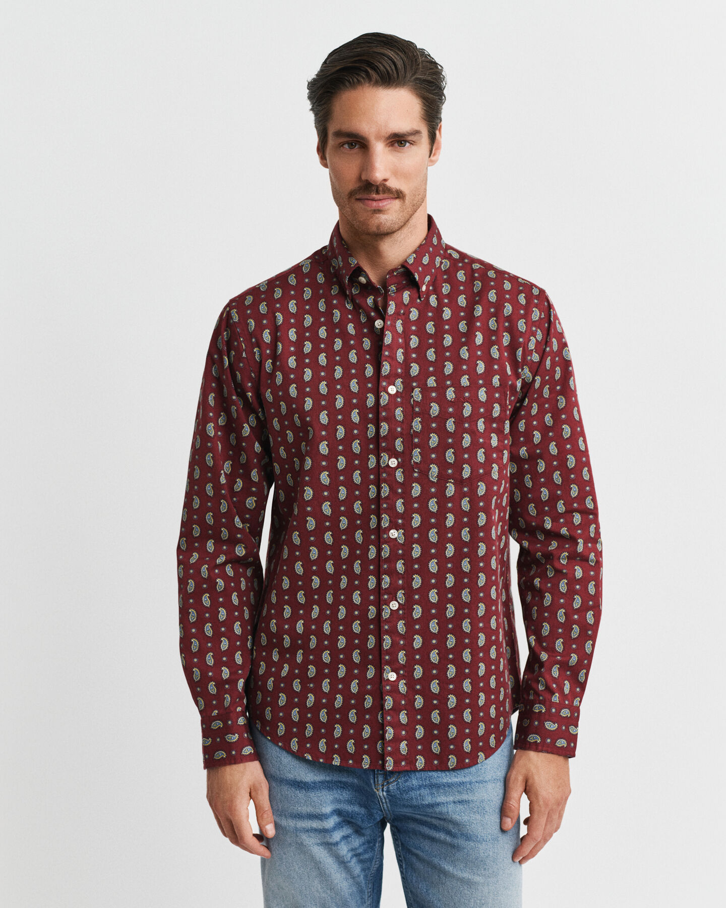 Chemise coupe regular en sergé imprimé cachemire