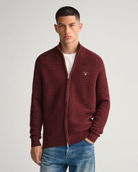 Pull zippé en coton Texture