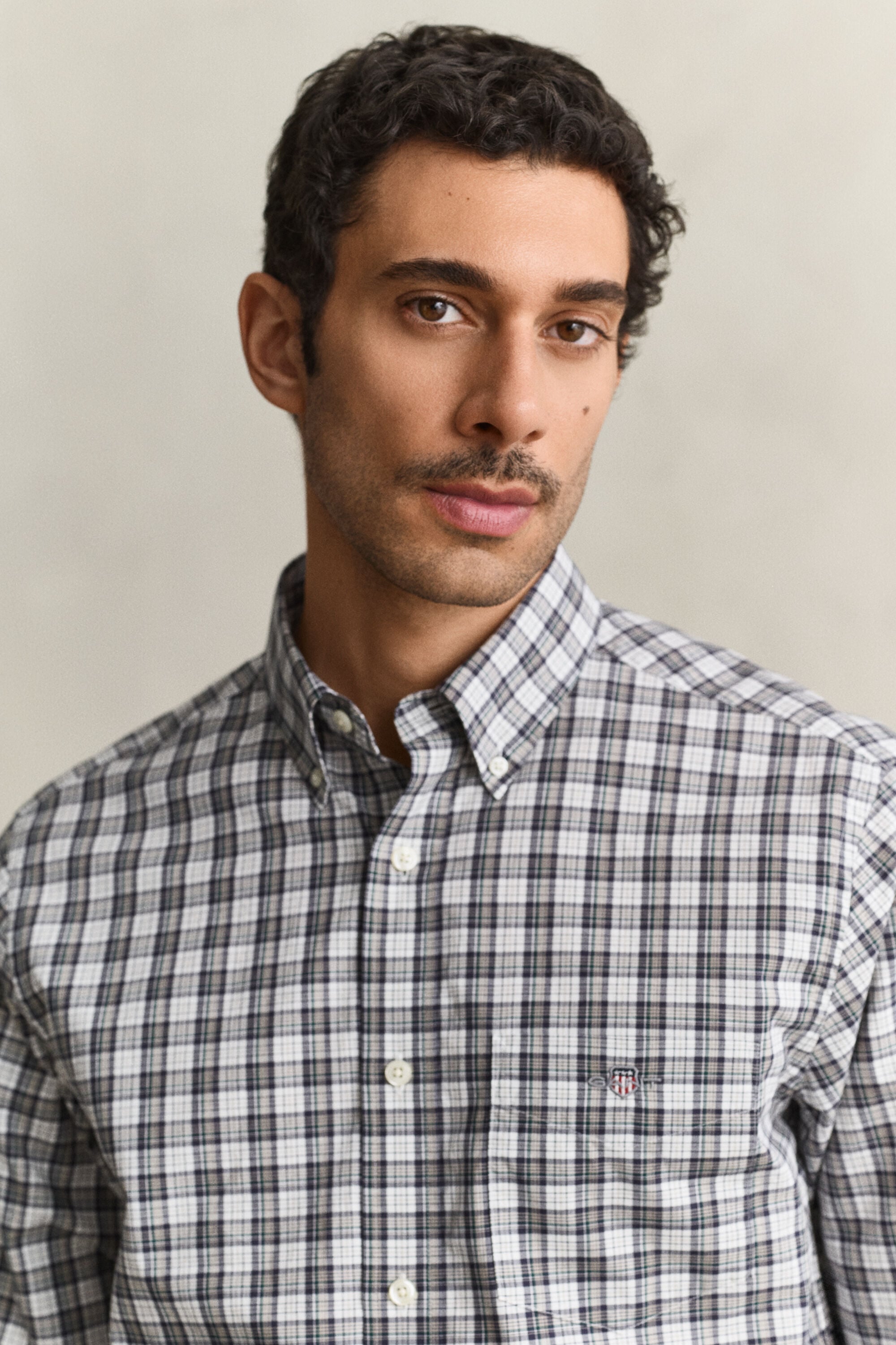 Chemise en popeline à carreaux