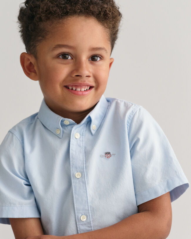 Chemise en coton Oxford &agrave; manches courtes Kids