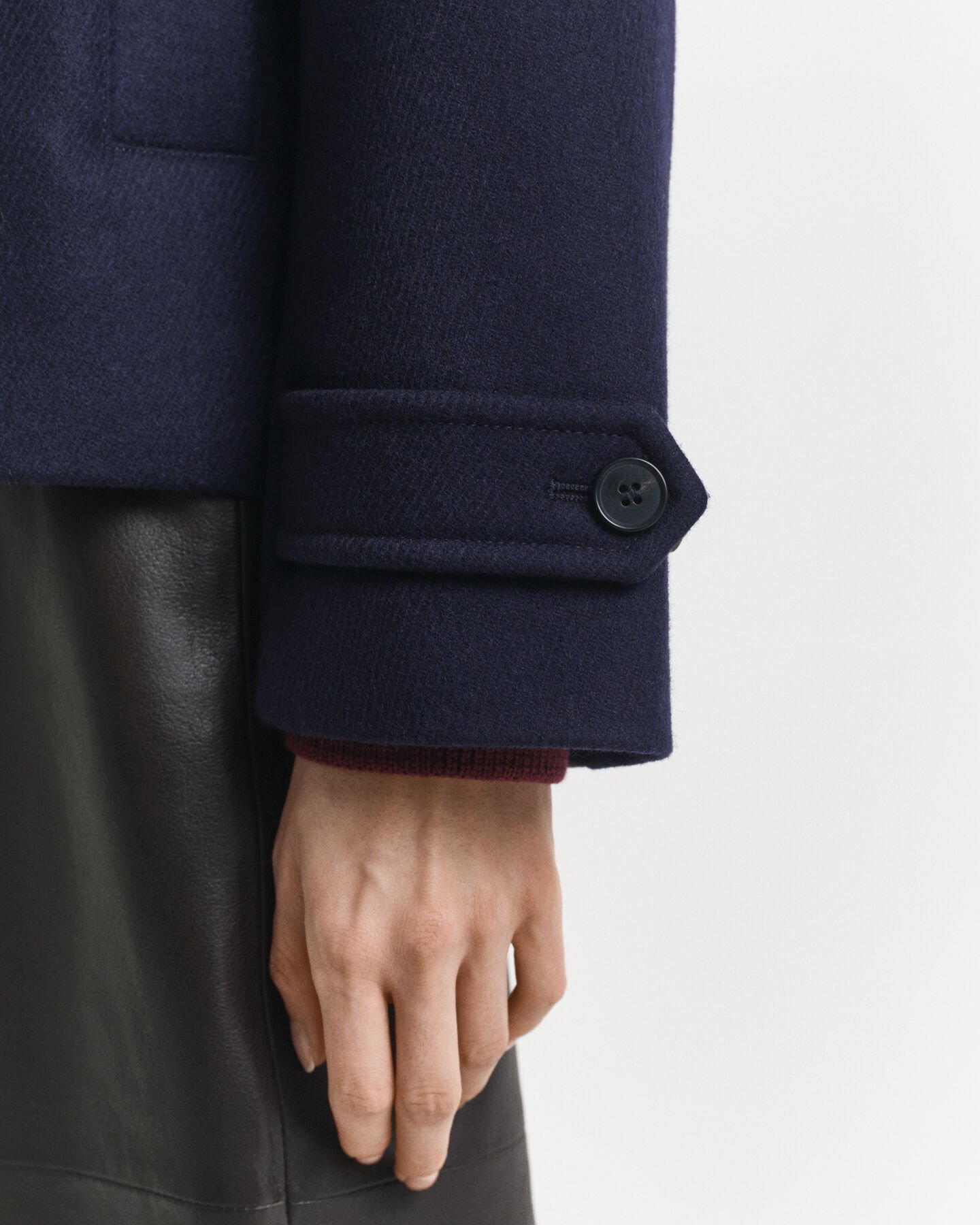 Caban court en laine mélangée