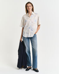 Chemise coupe regular à manches courtes avec imprimé floral