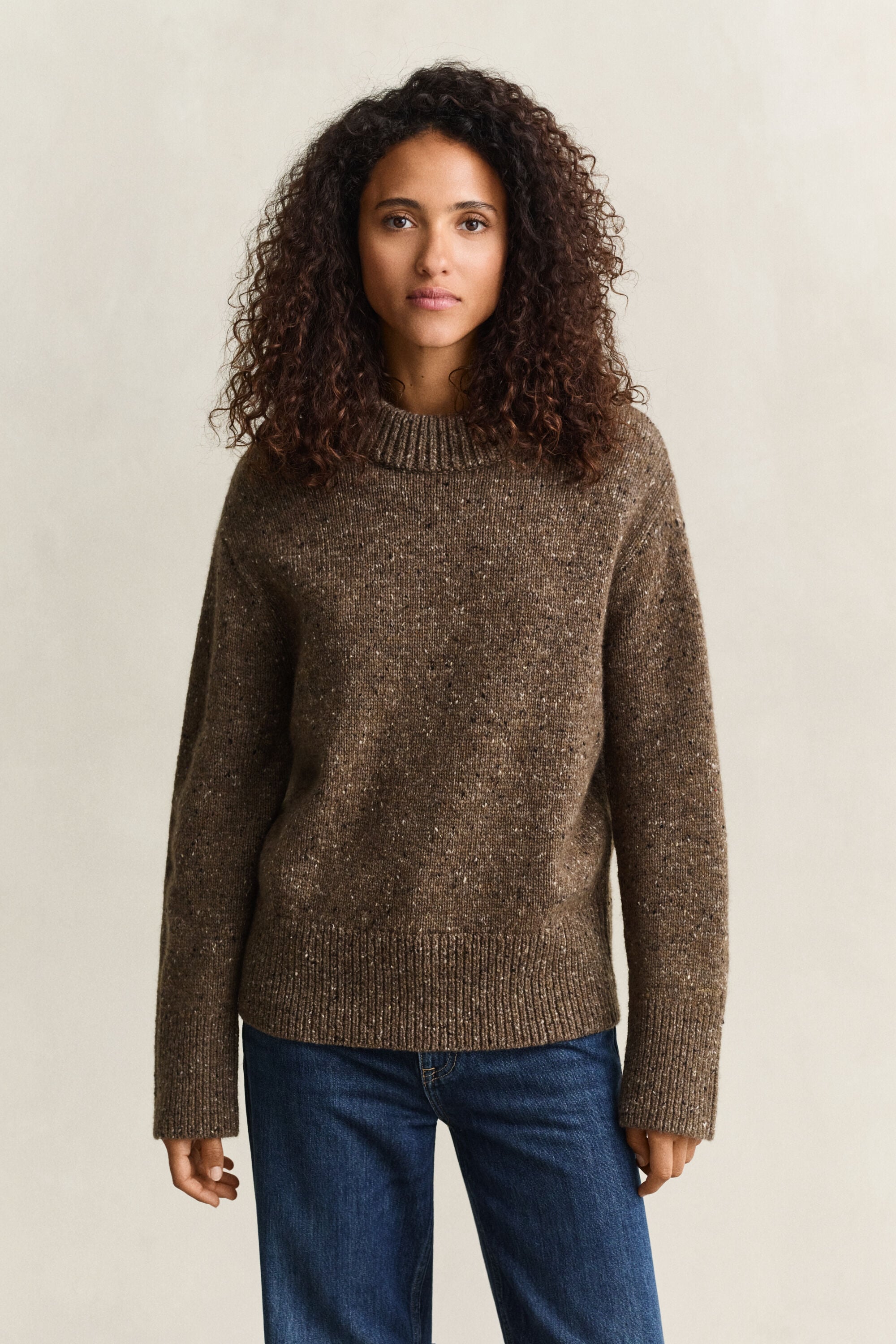 Pull en laine mouchetée mélangée
