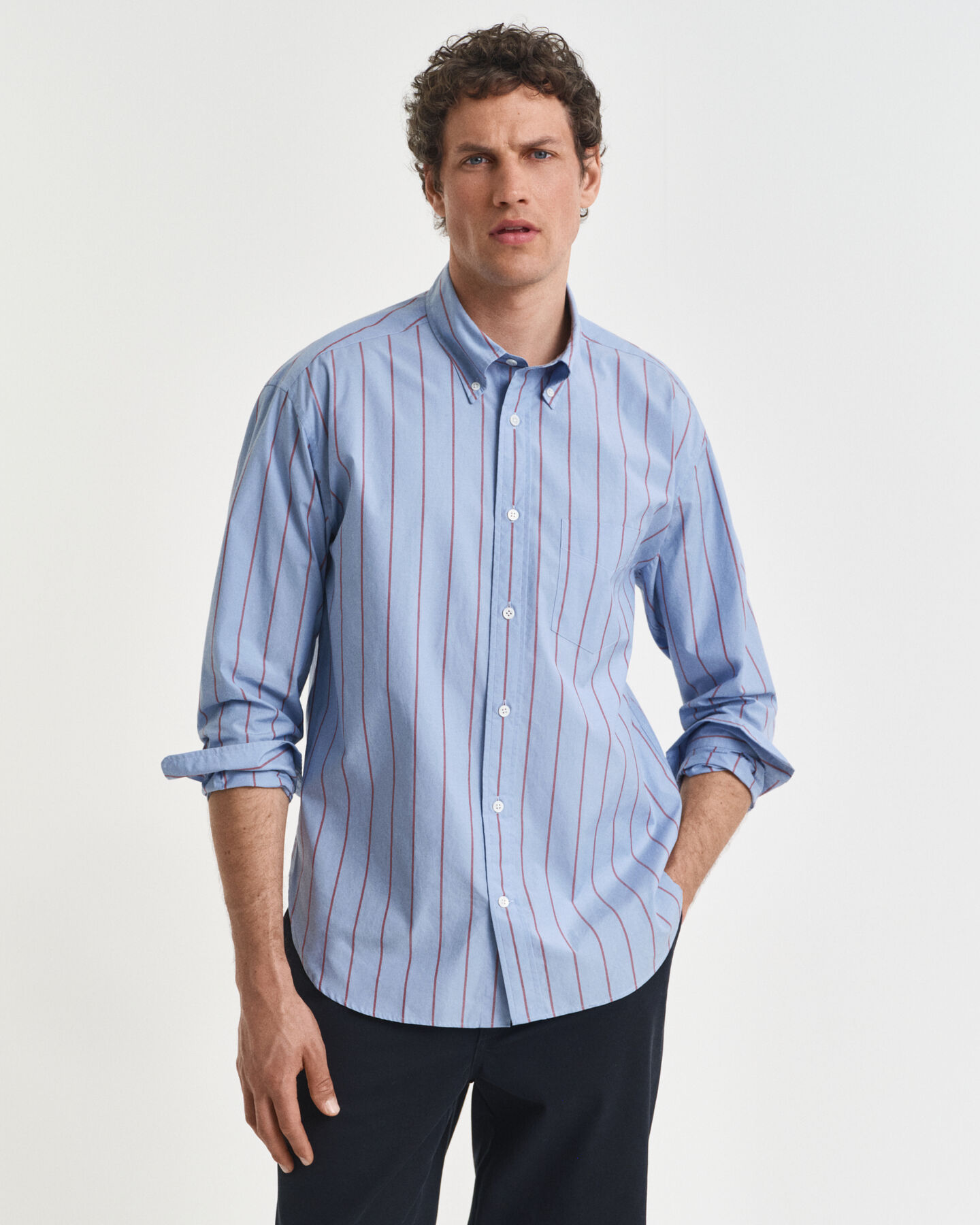 Chemise coupe décontractée à rayures Heritage Poplin